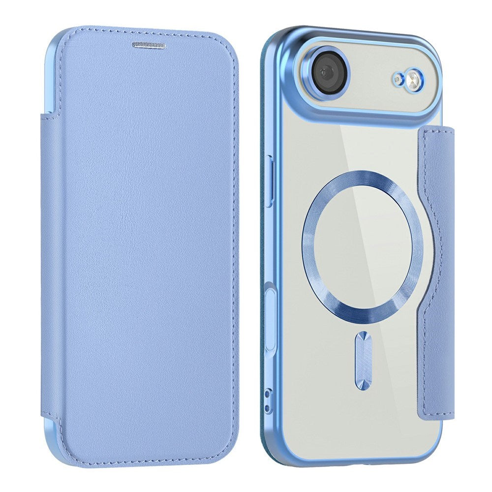 EIDERWOOD iPhone Air Flip Mobil Cover m. Gennemsigtig Bagside - MagSafe Kompatibel - Lyseblå