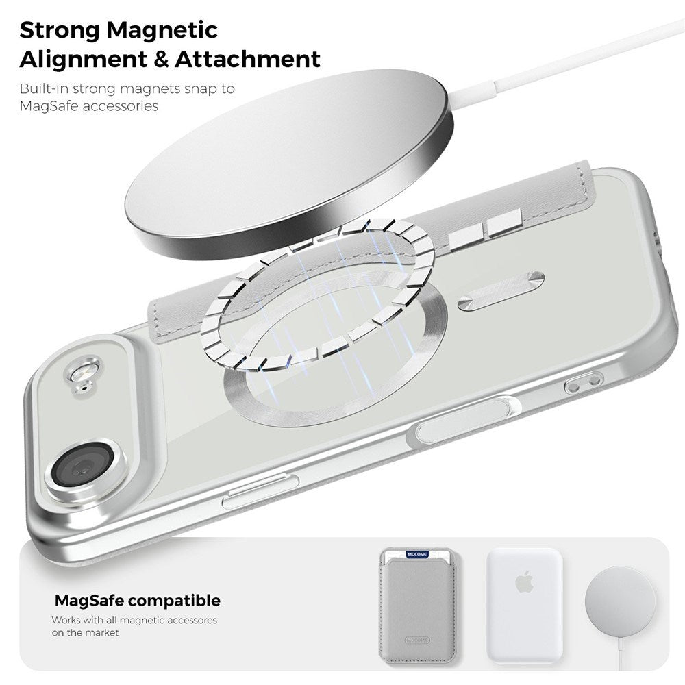 EIDERWOOD iPhone Air Flip Mobil Cover m. Gennemsigtig Bagside - MagSafe Kompatibel - Grå