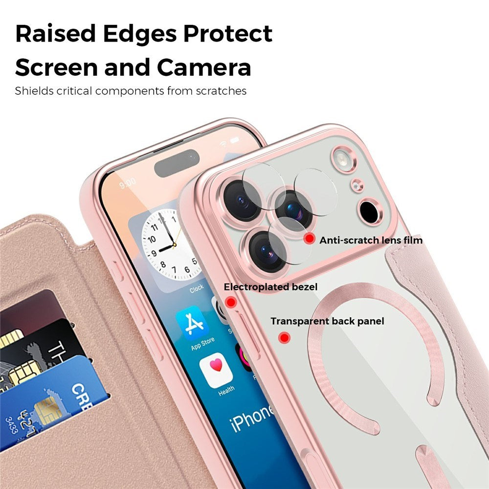 EIDERWOOD iPhone 17 Pro Max Flip Mobil Cover m. Gennemsigtig Bagside - MagSafe Kompatibel - Lyserød