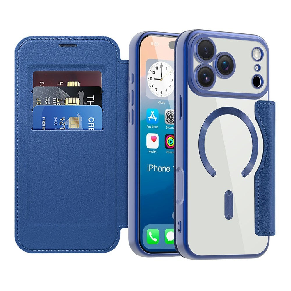 EIDERWOOD iPhone 17 Pro Max Flip Mobil Cover m. Gennemsigtig Bagside - MagSafe Kompatibel - Mørkeblå