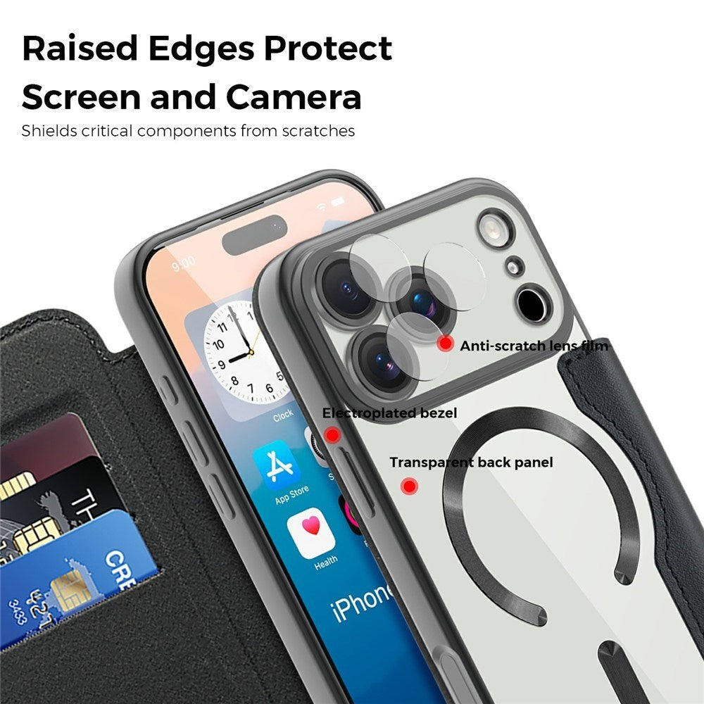 EIDERWOOD iPhone 17 Pro Max Flip Mobil Cover m. Gennemsigtig Bagside - MagSafe Kompatibel - Sort
