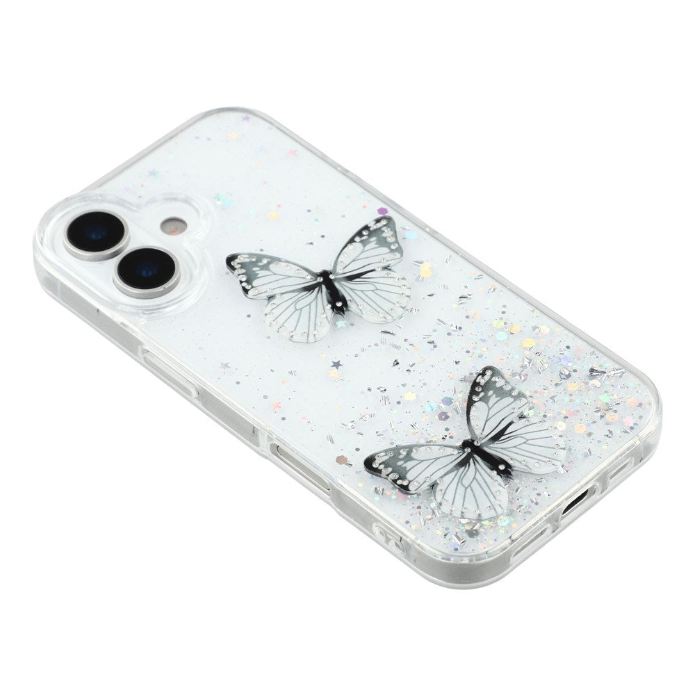 EIDERWOOD iPhone 17 Fleksibelt Plastik Mobil Cover m. Sommerfugle - Gennemsigtig