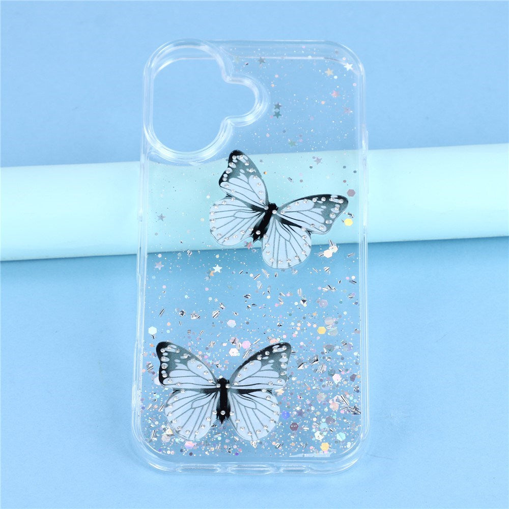 EIDERWOOD iPhone 17 Fleksibelt Plastik Mobil Cover m. Sommerfugle - Gennemsigtig