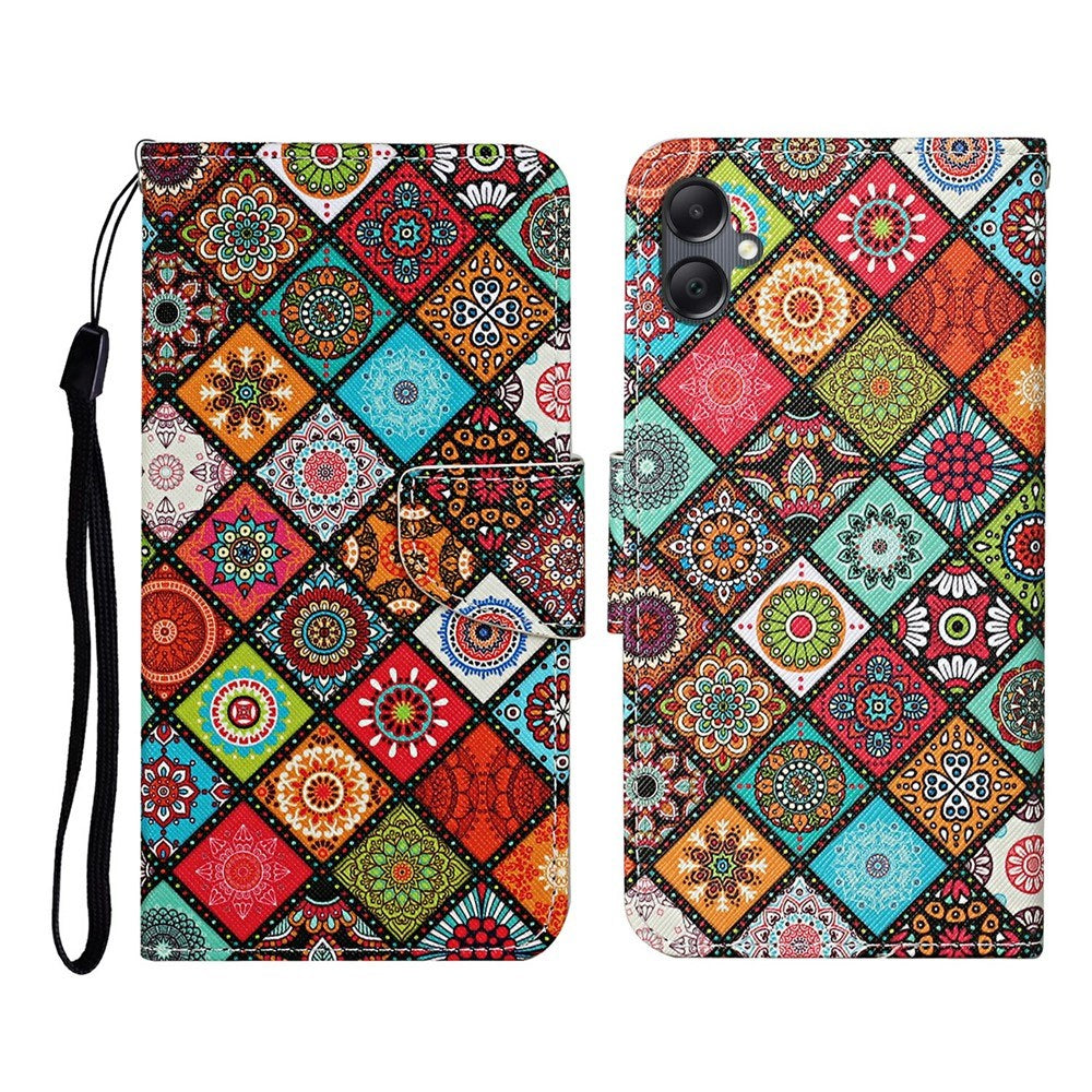 EIDERWOOD Samsung Galaxy A07 Imiteret Læder Flip Cover m. Pung & Rem - Mønster
