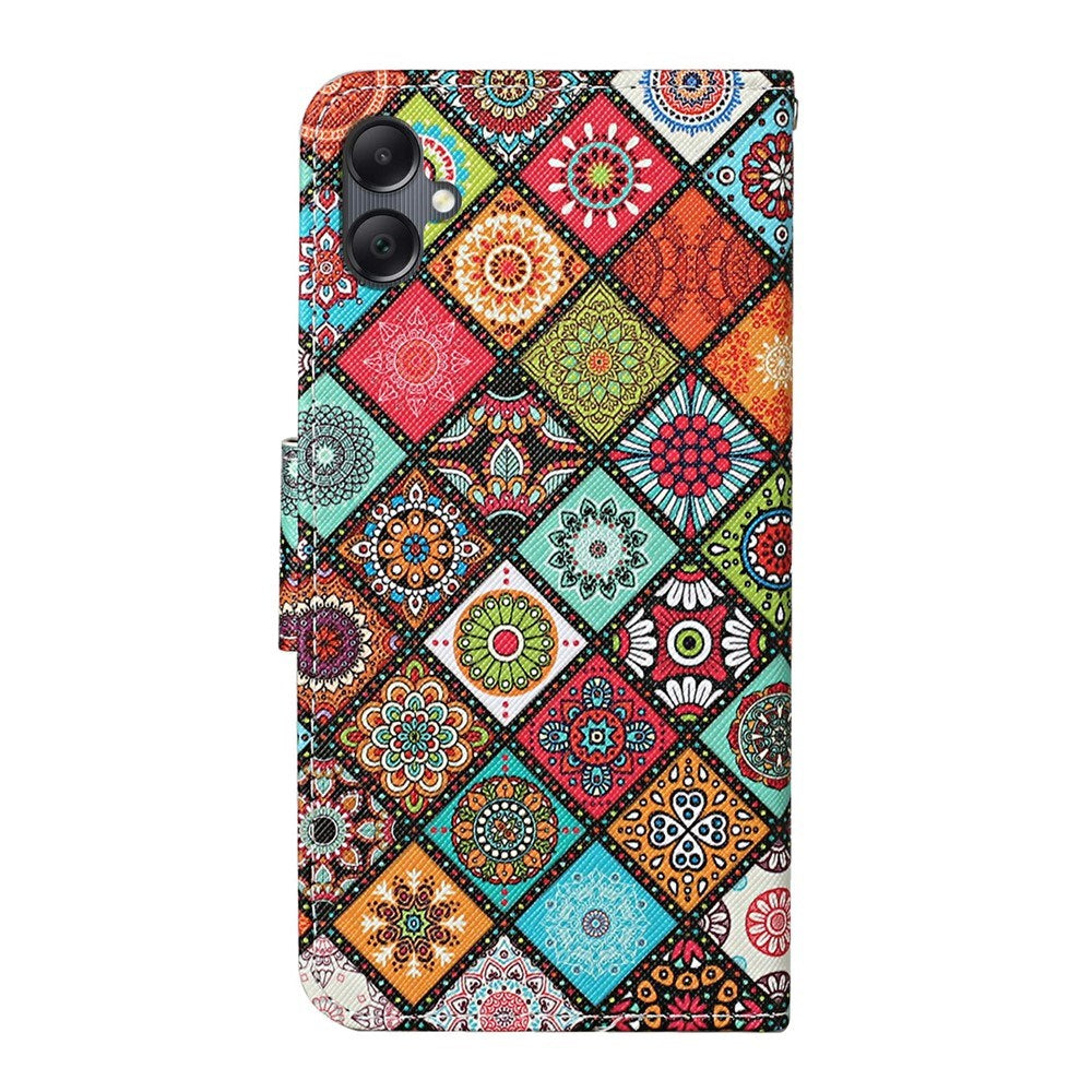 EIDERWOOD Samsung Galaxy A07 Imiteret Læder Flip Cover m. Pung & Rem - Mønster