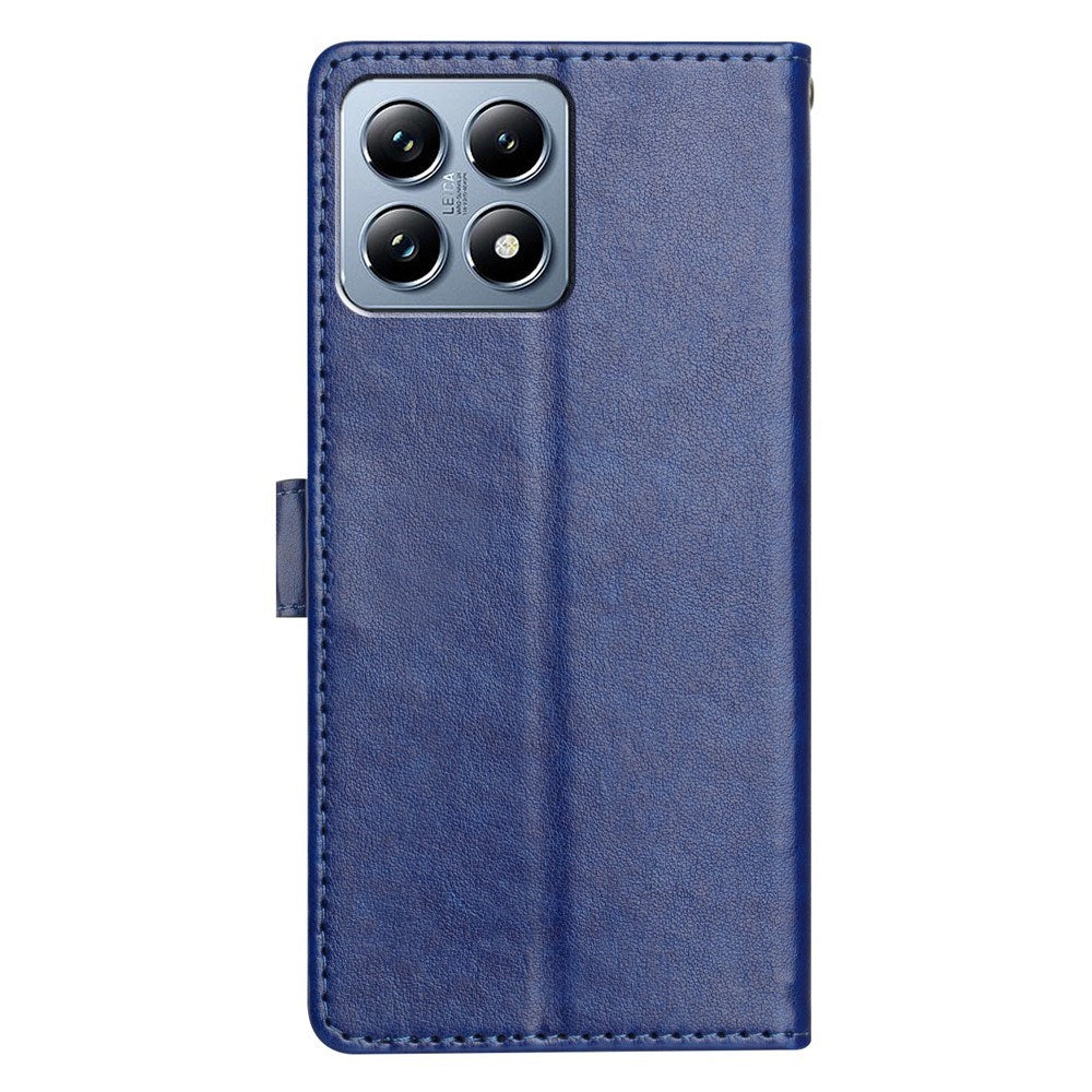 Xiaomi 15T EIDERWOOD Kunstlæder Mobilcover m. Kortholder & Strop - Blå