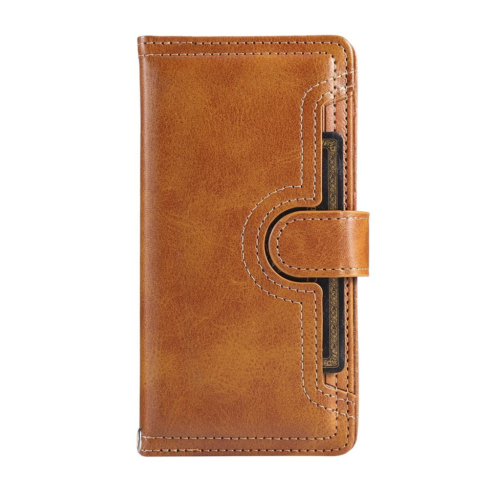 iPhone 18 Pro / 17 Pro EIDERWOOD Kunstlæder Flip Cover m. Dobbelt Kortholder - Lysebrun