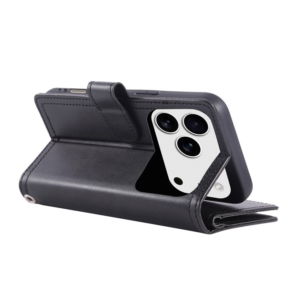 iPhone 18 Pro Max / 17 Pro Max EIDERWOOD Kunstlæder Flip Cover m. Dobbelt Kortholder - Sort
