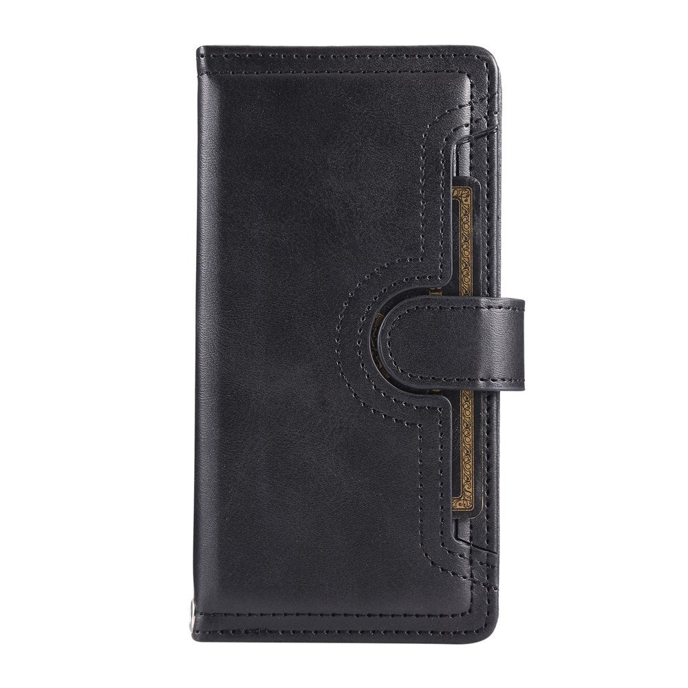 iPhone 18 Pro Max / 17 Pro Max EIDERWOOD Kunstlæder Flip Cover m. Dobbelt Kortholder - Sort