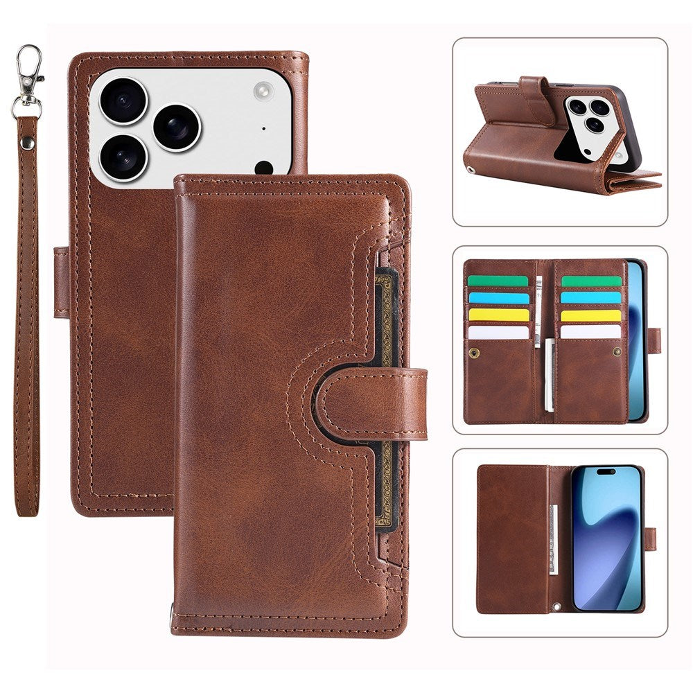 iPhone 18 Pro Max / 17 Pro Max EIDERWOOD Kunstlæder Flip Cover m. Dobbelt Kortholder - Mørkebrun
