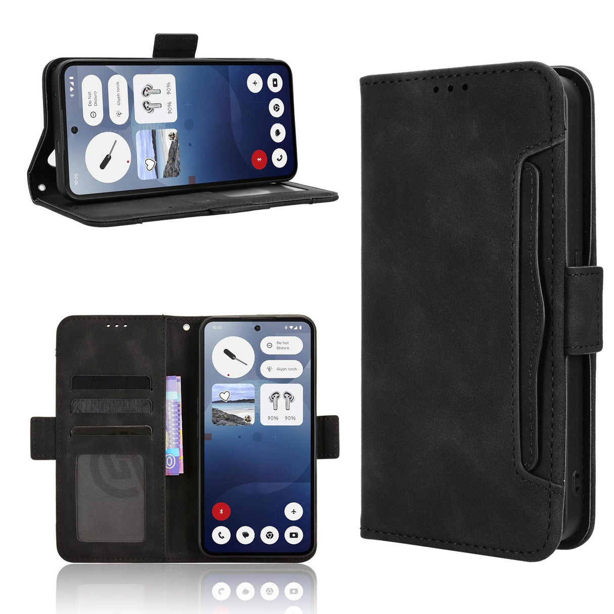 EIDERWOOD Nothing Phone (3) Kunstlæder Flip Mobil Cover m. Kortholder - Sort