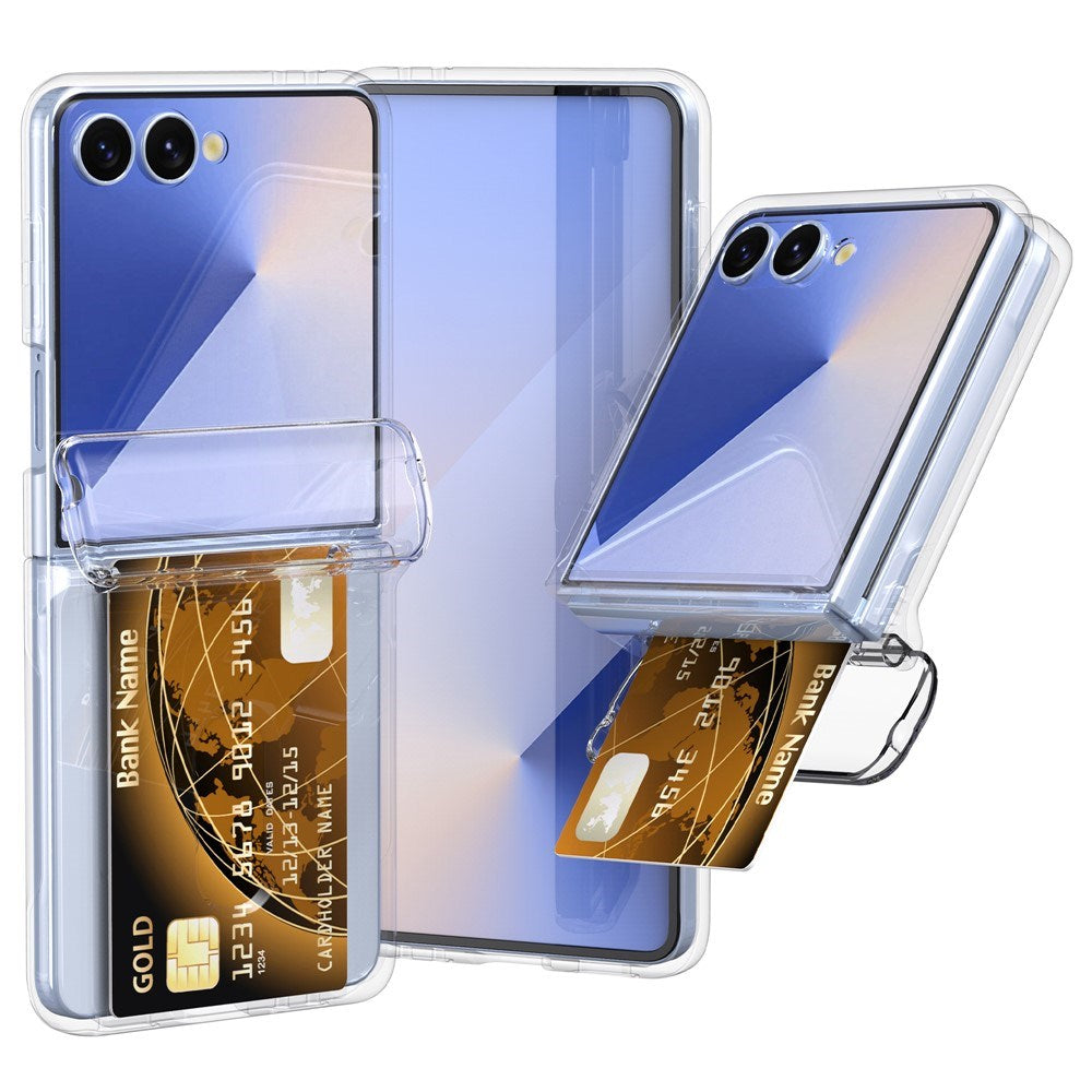 Samsung Galaxy Z Flip7 FE / Flip6 - EIDERWOOD Hårdt Plastik Cover m. Kortlomme - Gennemsigtig
