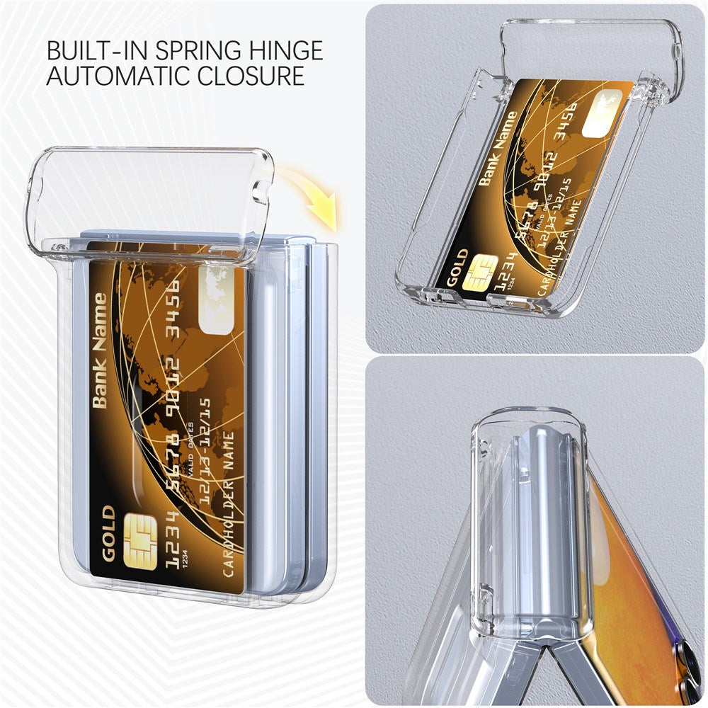 Samsung Galaxy Z Flip7 FE / Flip6 - EIDERWOOD Hårdt Plastik Cover m. Kortlomme - Gennemsigtig