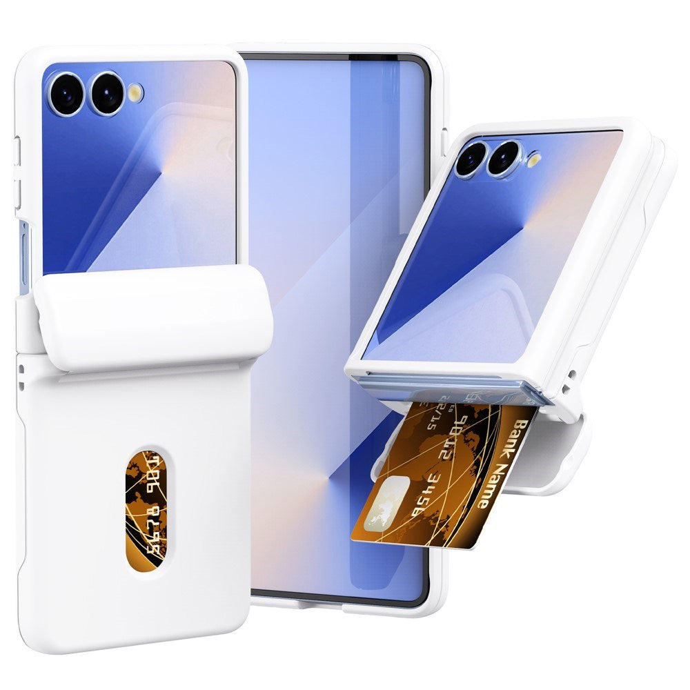 Samsung Galaxy Z Flip7 - EIDERWOOD Hårdt Plastik Cover m. Kortlomme - Hvid