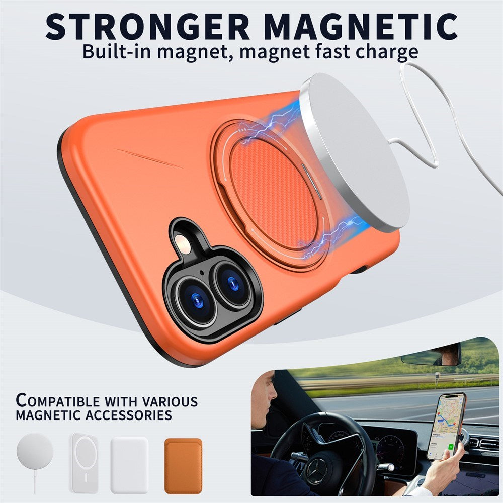 EIDERWOOD iPhone 17 Mobil Cover - Roterende Kickstand - Orange