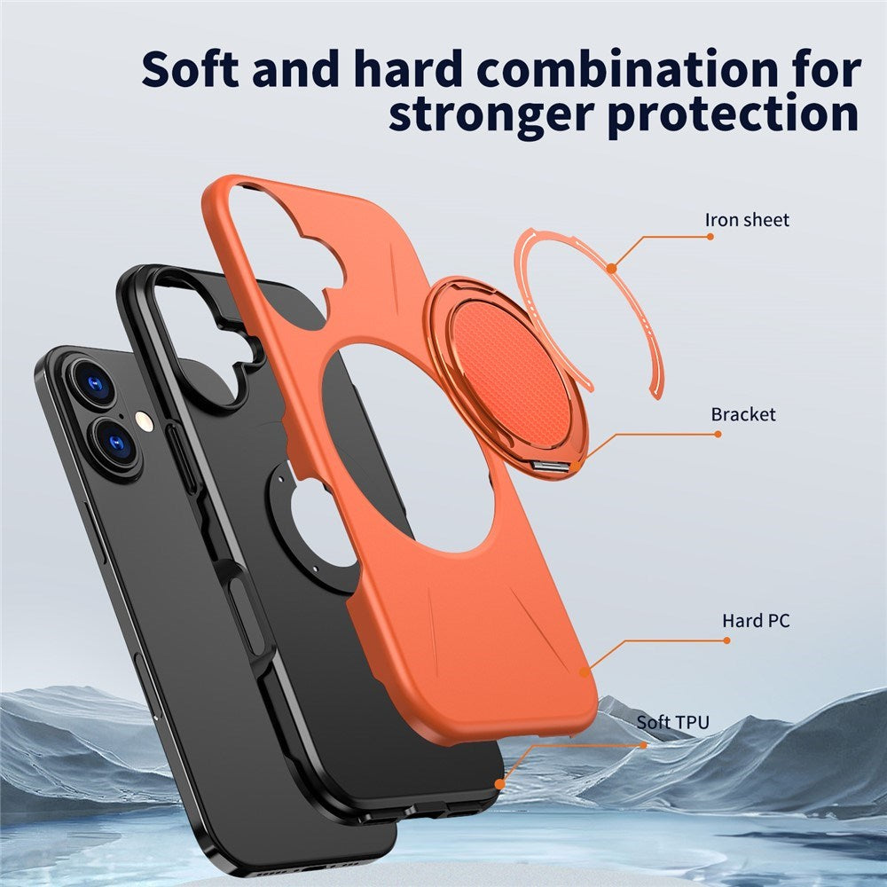 EIDERWOOD iPhone 17 Mobil Cover - Roterende Kickstand - Orange