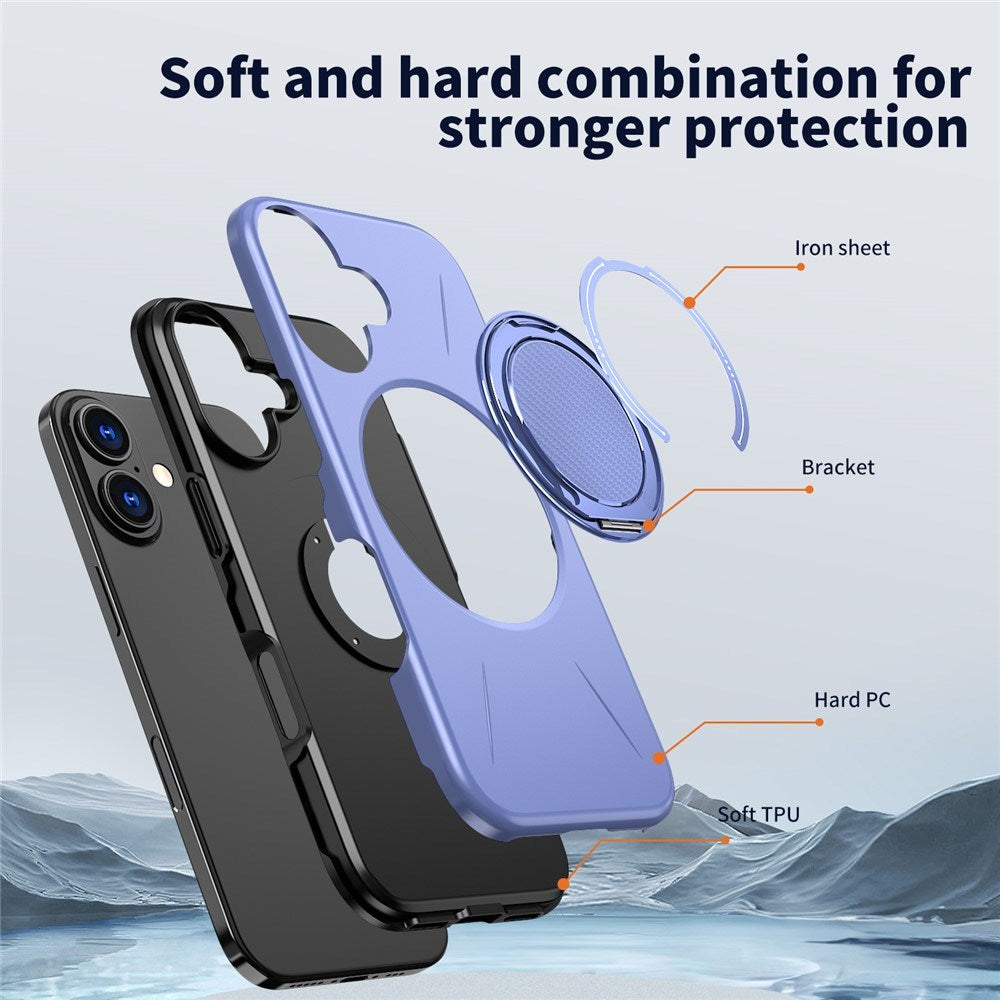 EIDERWOOD iPhone 17 Mobil Cover - Roterende Kickstand - Lilla