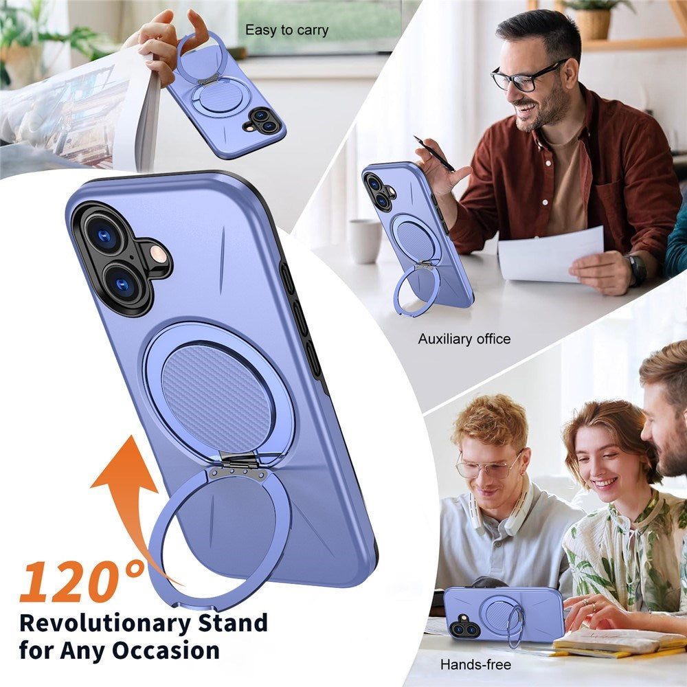 EIDERWOOD iPhone 17 Mobil Cover - Roterende Kickstand - Lilla