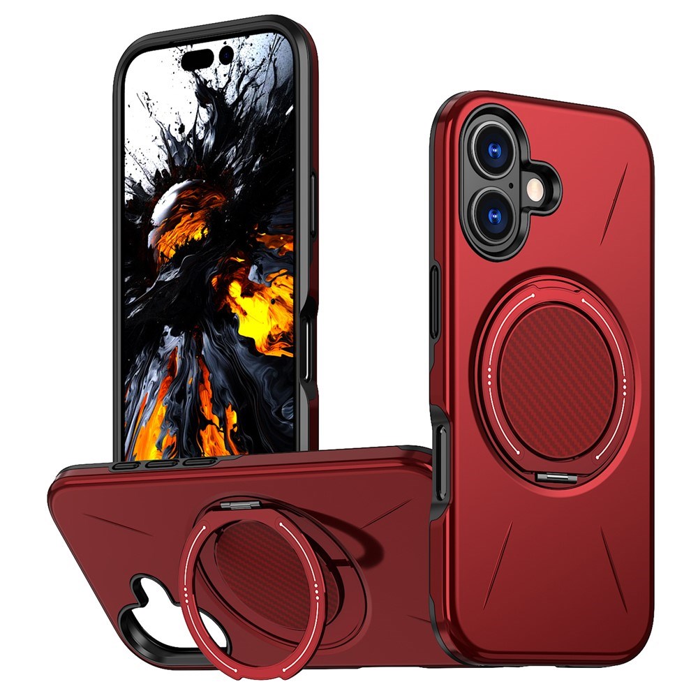EIDERWOOD iPhone 17 Mobil Cover - Roterende Kickstand - Rød