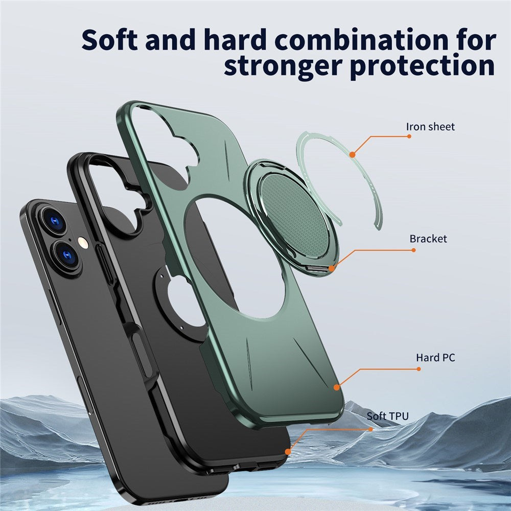 EIDERWOOD iPhone 17 Mobil Cover - Roterende Kickstand - Grøn