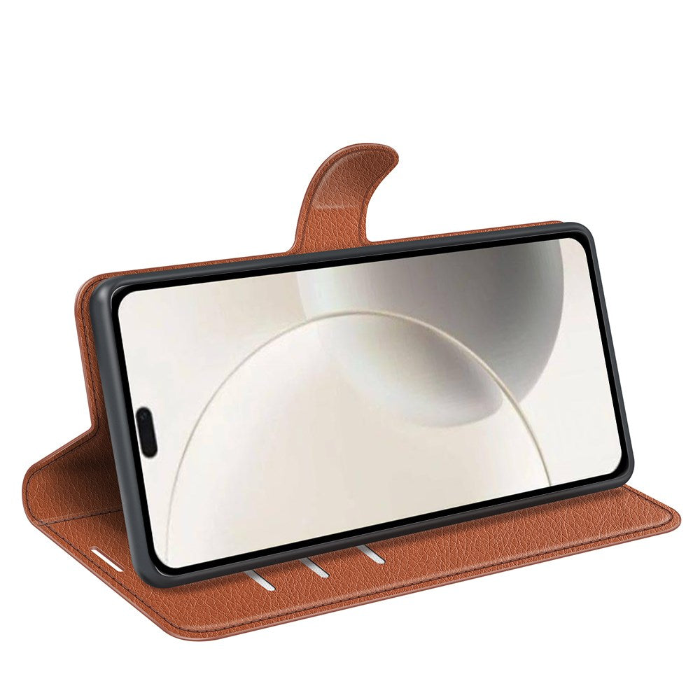 Honor 400 Smart - EIDERWOOD Kunstlæder Flip Cover m. Kortholder & Ståfunktion - Brun