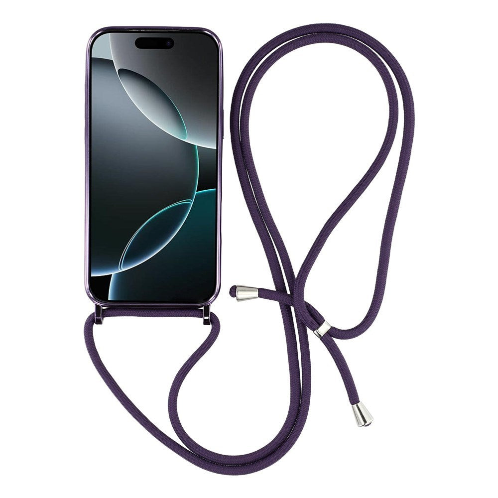 EIDERWOOD iPhone 17 Pro Max Fleksibelt Plastik Mobil Cover - inkl. Justerbar Strop - MagSafe Kompatibel - Gennemsigtig / Lilla