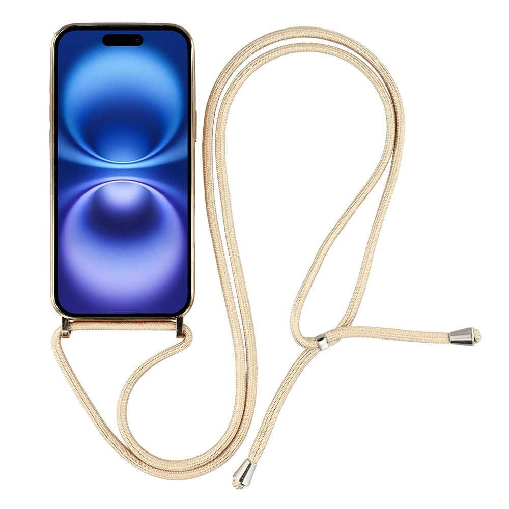 EIDERWOOD iPhone 17 Fleksibelt Plastik Mobil Cover - inkl. Justerbar Strop - MagSafe Kompatibel - Gennemsigtig / Guld