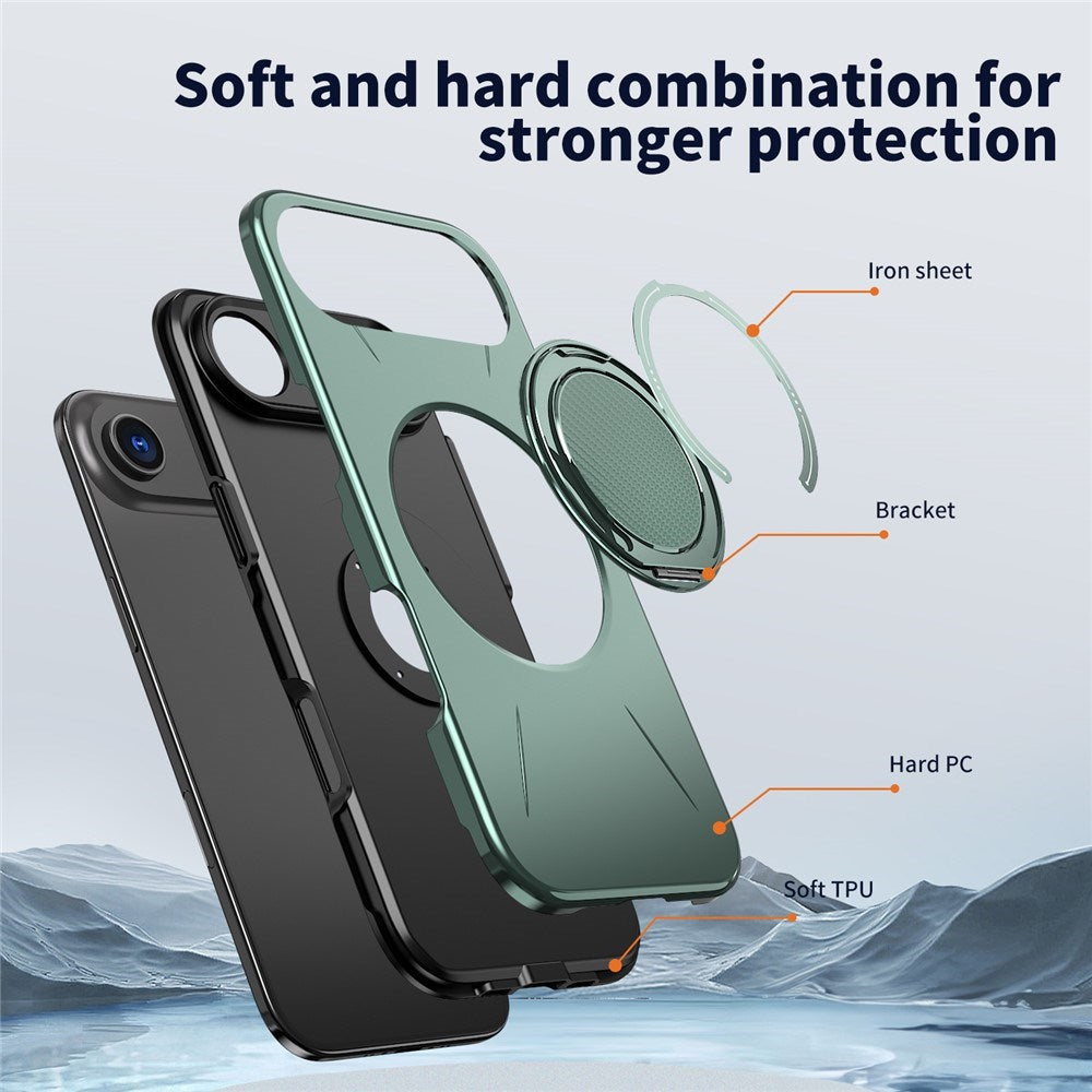 EIDERWOOD iPhone Air Mobil Cover - Roterende Kickstand - MagSafe Kompatibel - Grøn