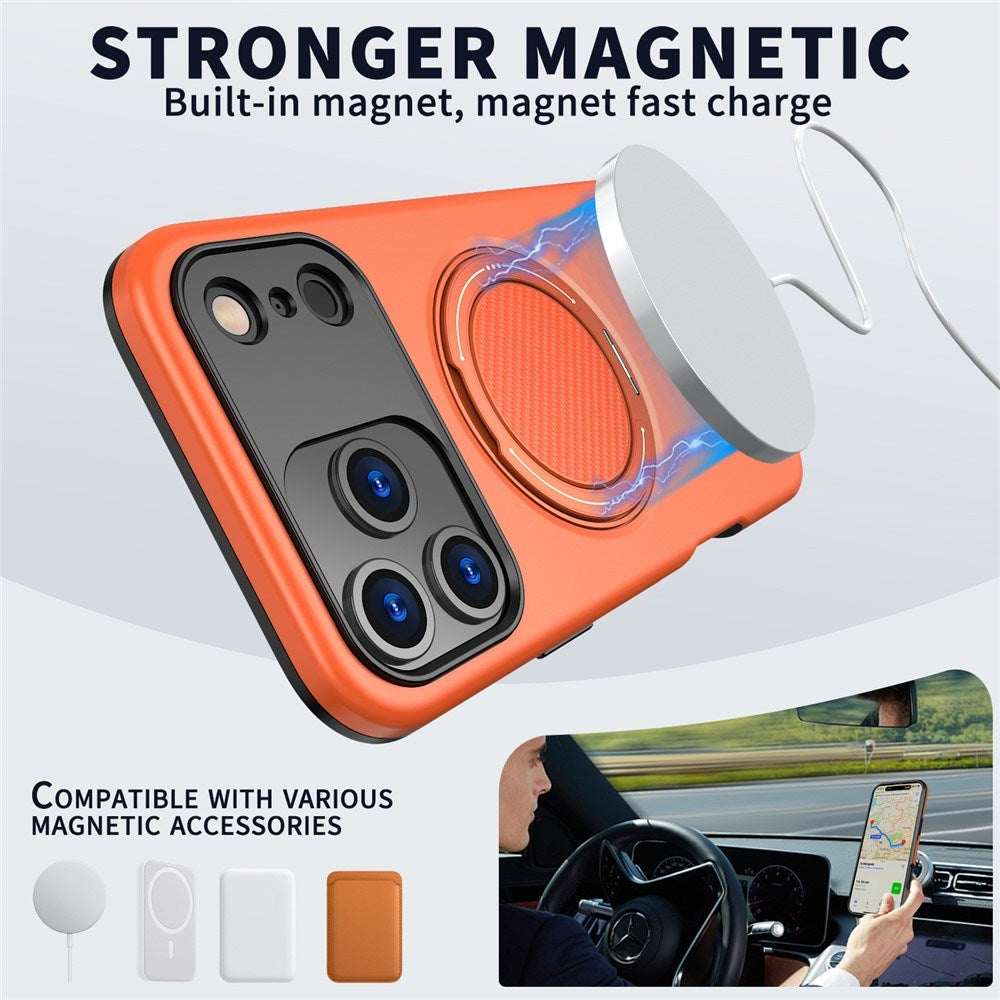 EIDERWOOD iPhone 17 Pro Mobil Cover - Roterende Kickstand - MagSafe Kompatibel - Orange
