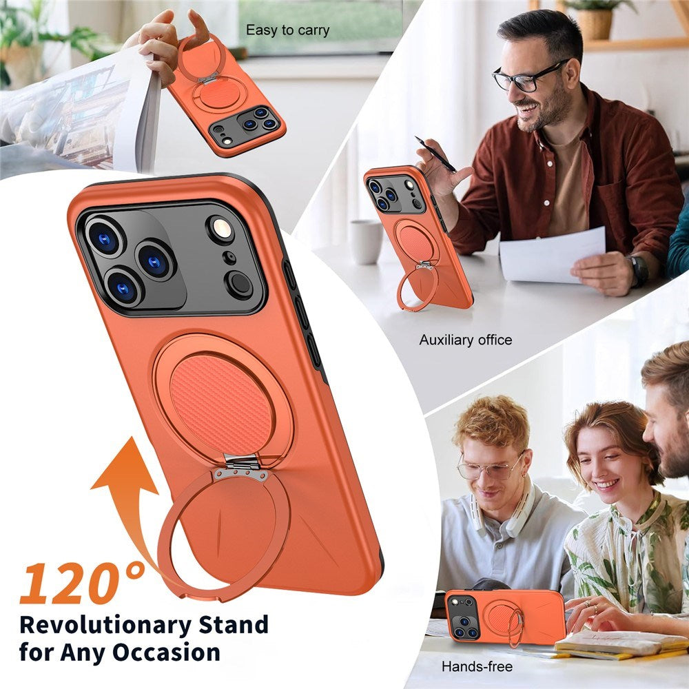 EIDERWOOD iPhone 17 Pro Mobil Cover - Roterende Kickstand - MagSafe Kompatibel - Orange