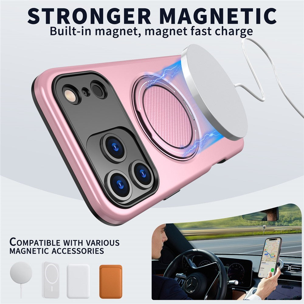 EIDERWOOD iPhone 17 Pro Mobil Cover - Roterende Kickstand - Lyserød