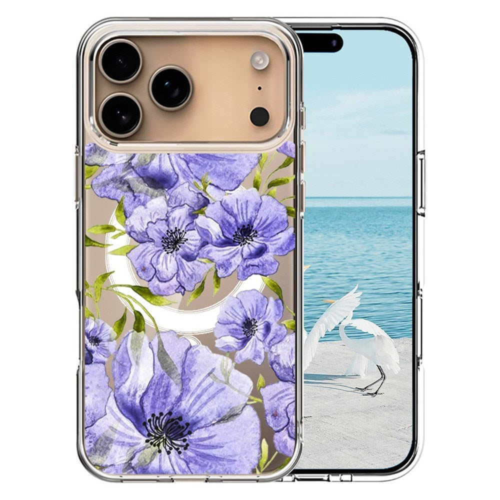EIDERWOOD iPhone 17 Pro Hybrid Plastik Mobil Cover – MagSafe Kompatibel – Blomsterblade