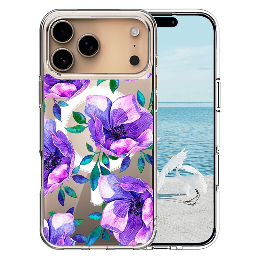 EIDERWOOD iPhone 17 Pro Hybrid Plastik Mobil Cover – MagSafe Kompatibel – Farverige Blomster