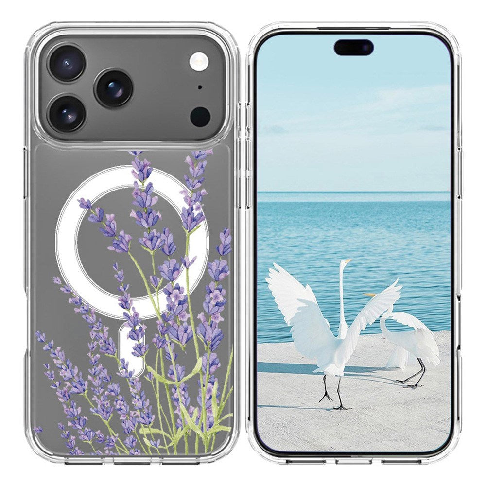EIDERWOOD iPhone 17 Pro Max Hybrid Plastik Mobil Cover – MagSafe Kompatibel – Lavendelblomster