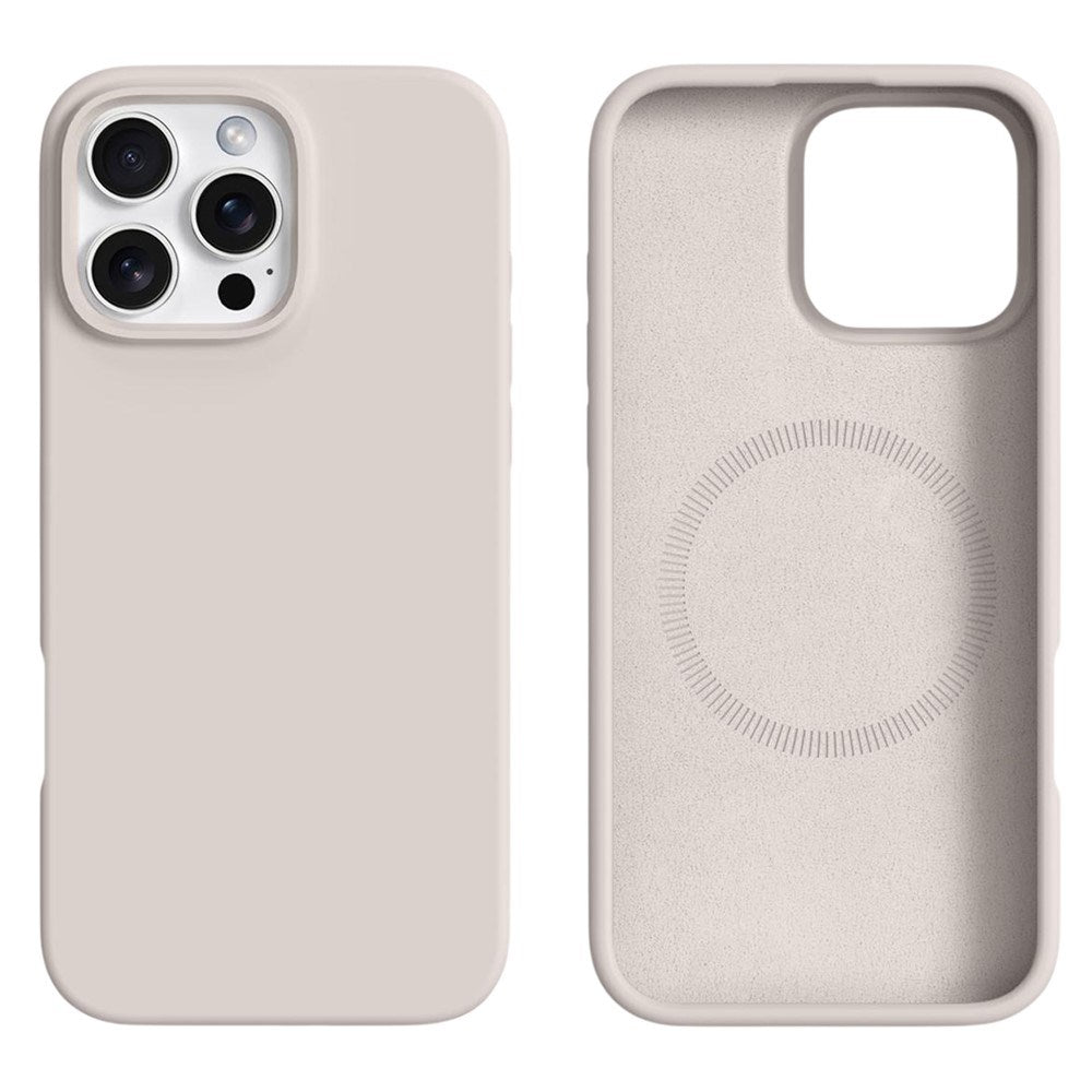 iPhone 16 Pro Max - 2-i-1 Silikone & Hård Plast Bagside Cover - MagSafe Kompatibel - Beige