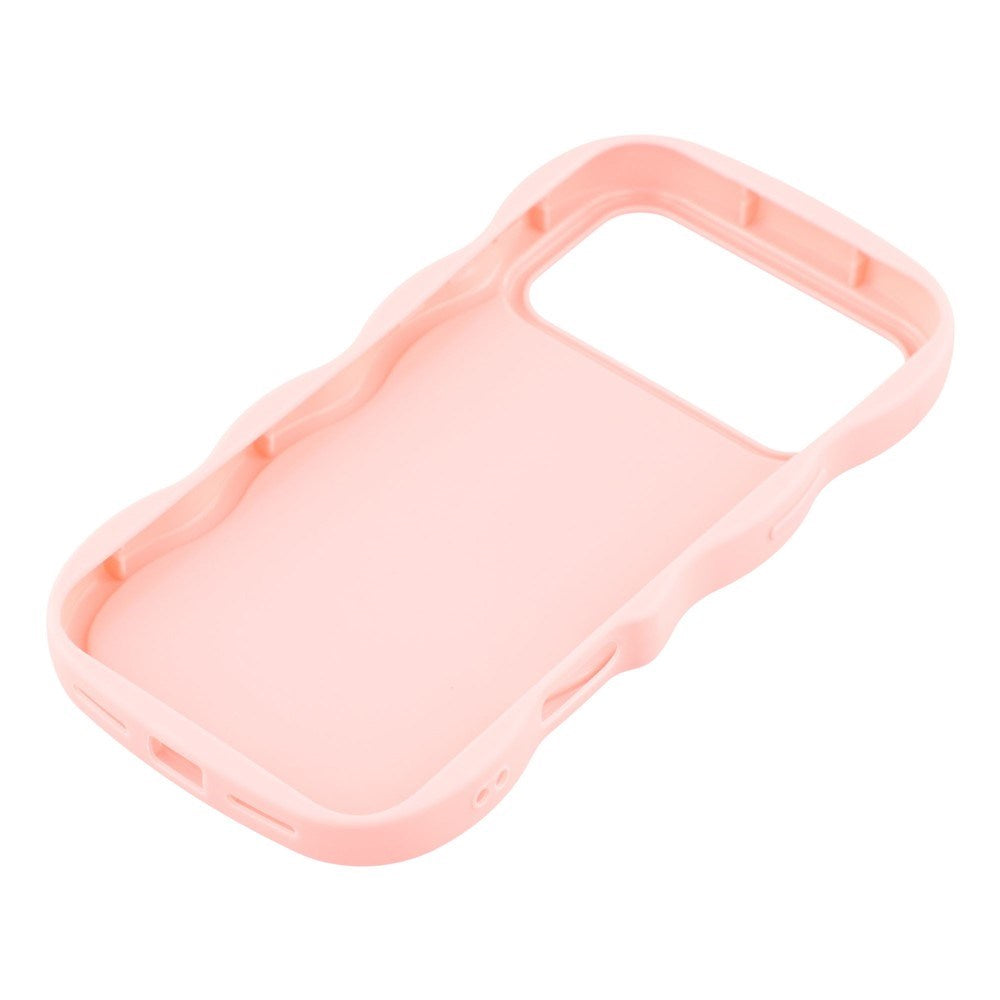 iPhone 17 Pro - EIDERWOOD Fleksibelt Plastik Wavy Bagside Cover - Lyserød