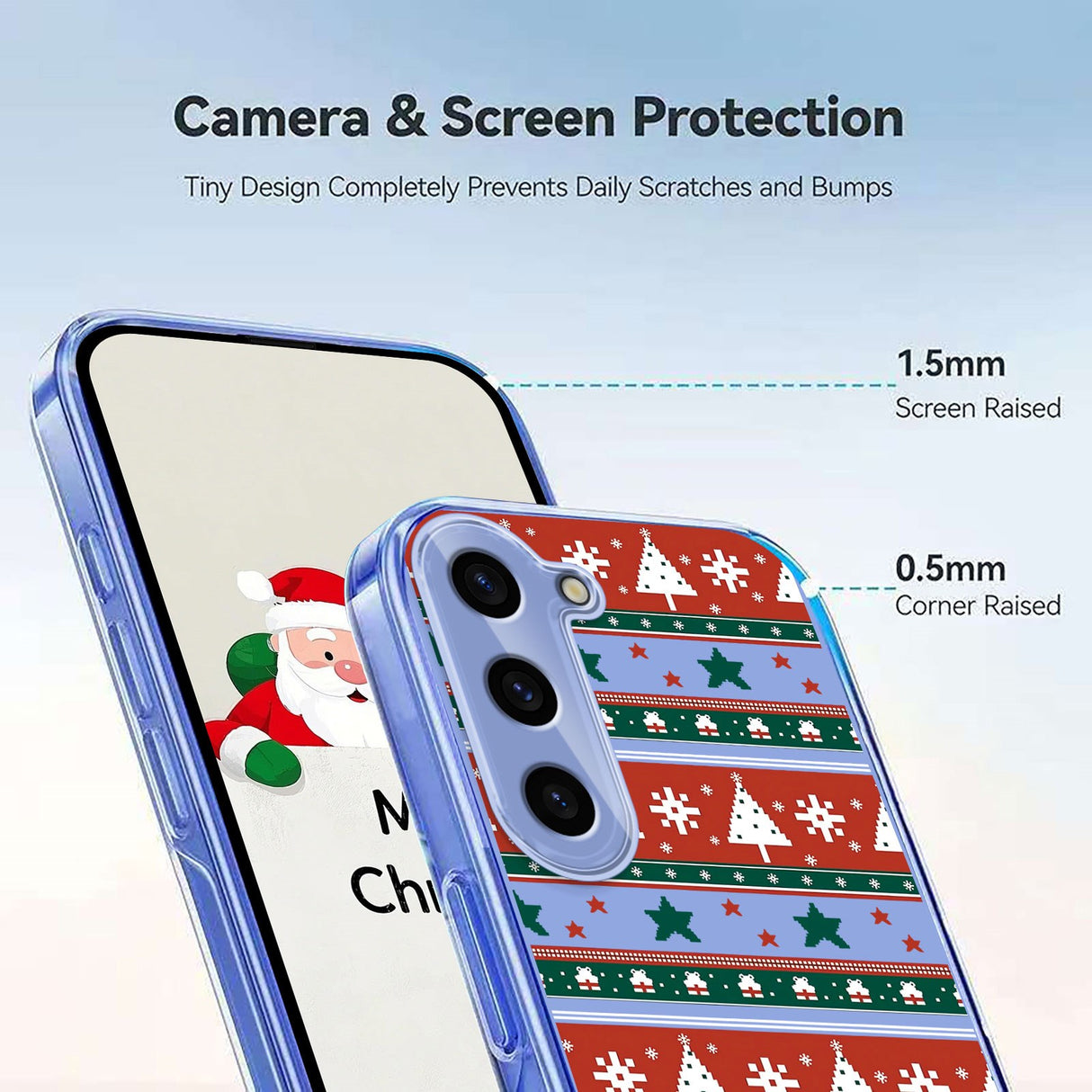 EIDERWOOD Samsung Galaxy S25 / S24 Fleksibelt Plast Jule Mobil Cover - Gennemsigtig / Mønster