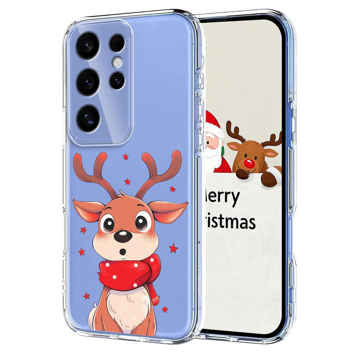 EIDERWOOD Samsung Galaxy S25 Ultra Fleksibelt Plast Jule Mobil Cover - Gennemsigtig / Rensdyr