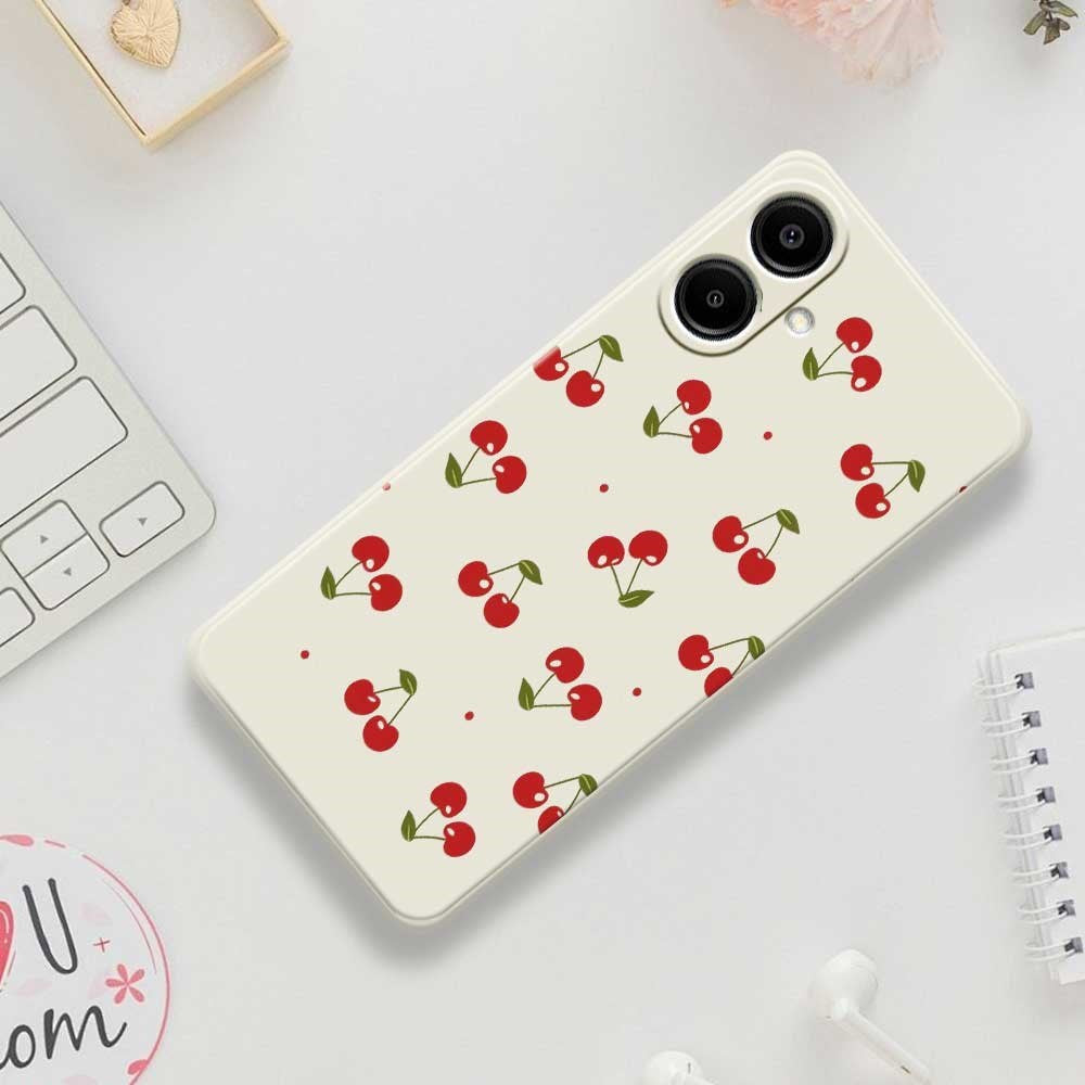 Samsung Galaxy A07 EIDERWOOD Fleksibelt Plast Mobil Cover m. Kirsebærdesign - Lilla