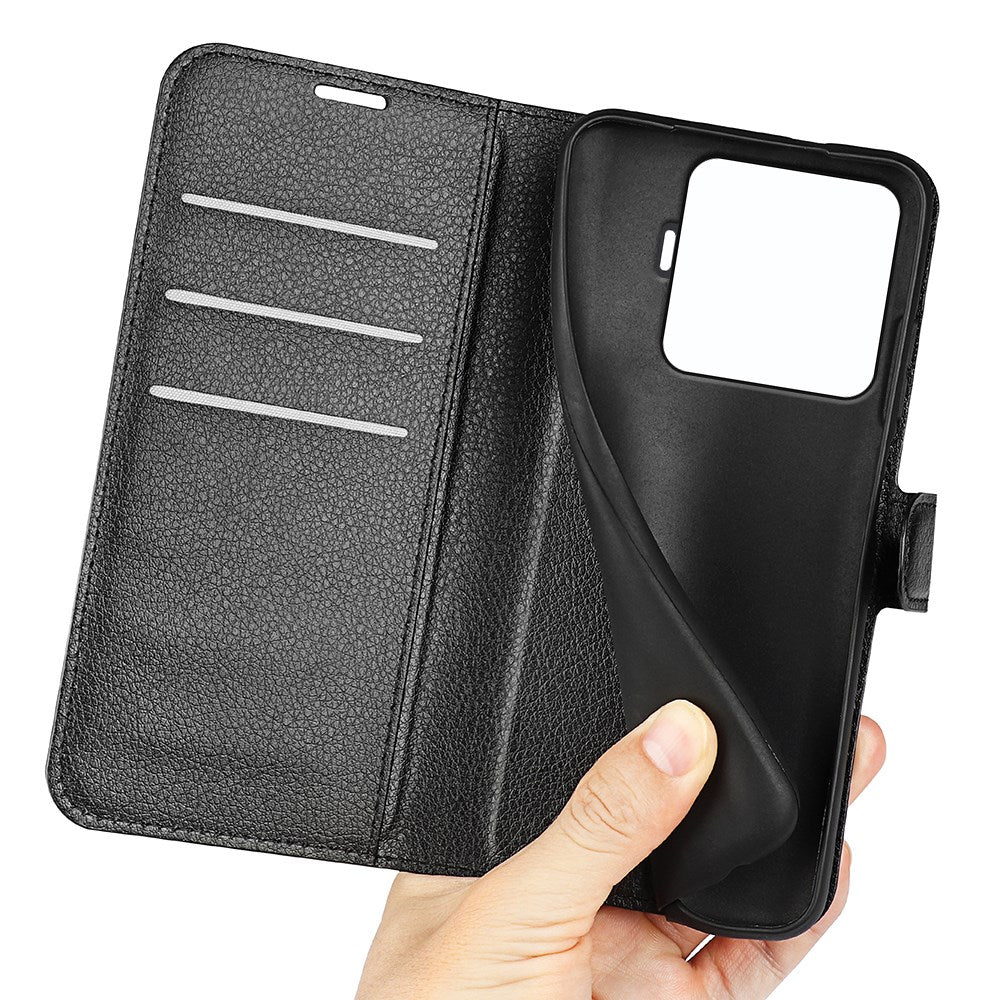 Xiaomi 15T Pro EIDERWOOD Kunstlæder Flipcover m. Pung & Ståfunktion - Sort