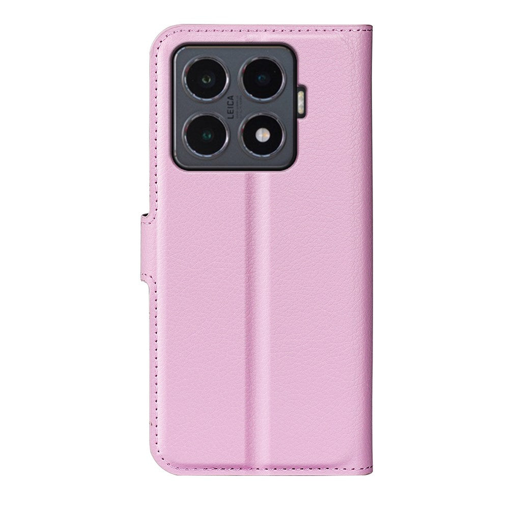 Xiaomi 15T Pro EIDERWOOD Kunstlæder Flipcover m. Pung & Ståfunktion - Lyserød