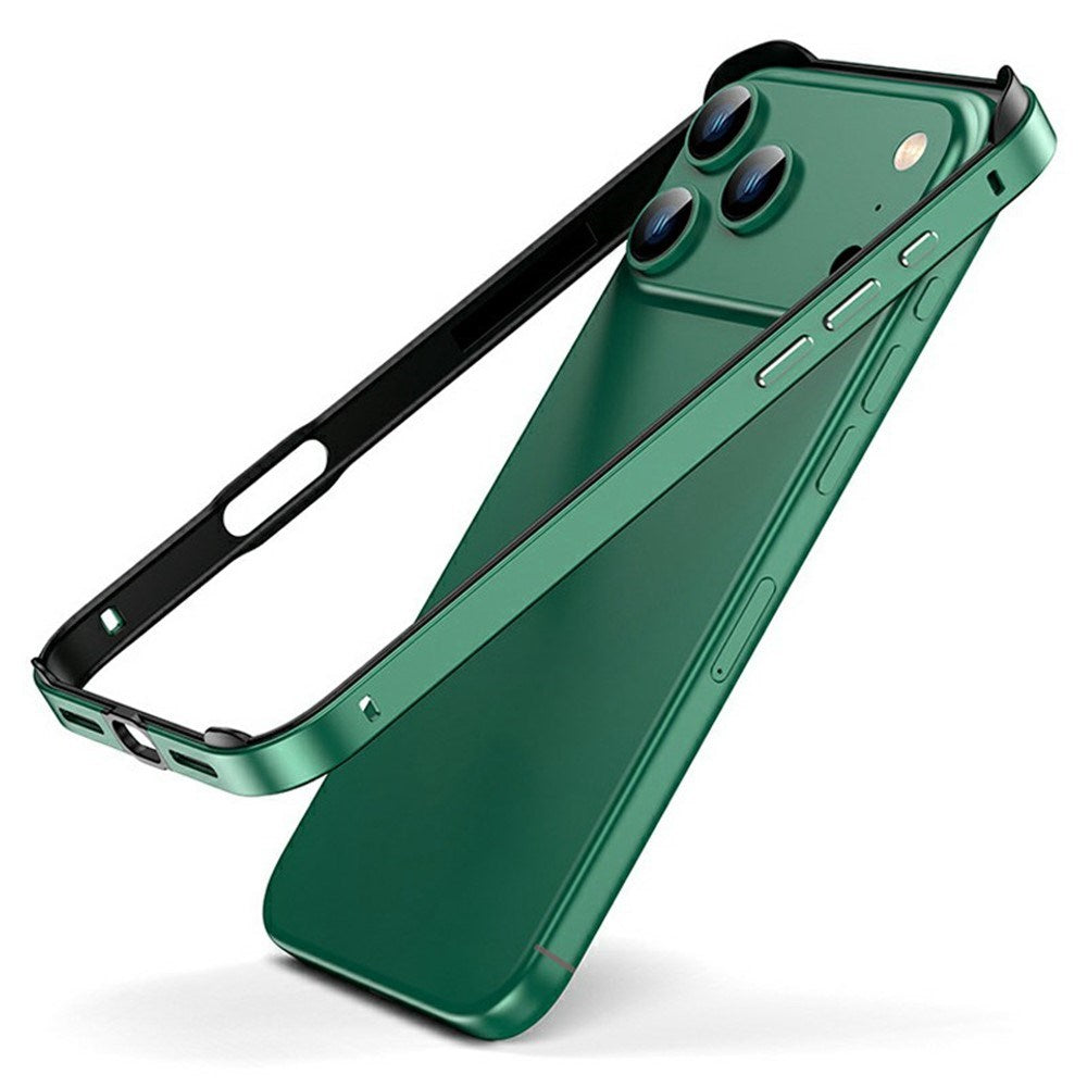 iPhone 17 Pro EIDERWOOD Metal Bumper Cover m. Stødabsorberende Silikone Hjørner - Grøn