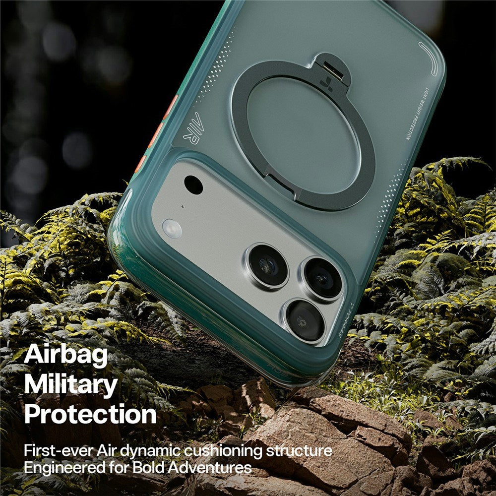 TORRAS iPhone 17 Pro Max Ostand Q3 Air Mobil Cover m. Kickstand - MagSafe Kompatibel - Grøn