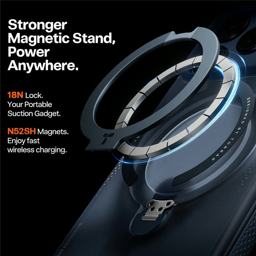 TORRAS iPhone 17 Pro Ostand Q3 Air Mobil Cover m. Kickstand - MagSafe Kompatibel - Blå