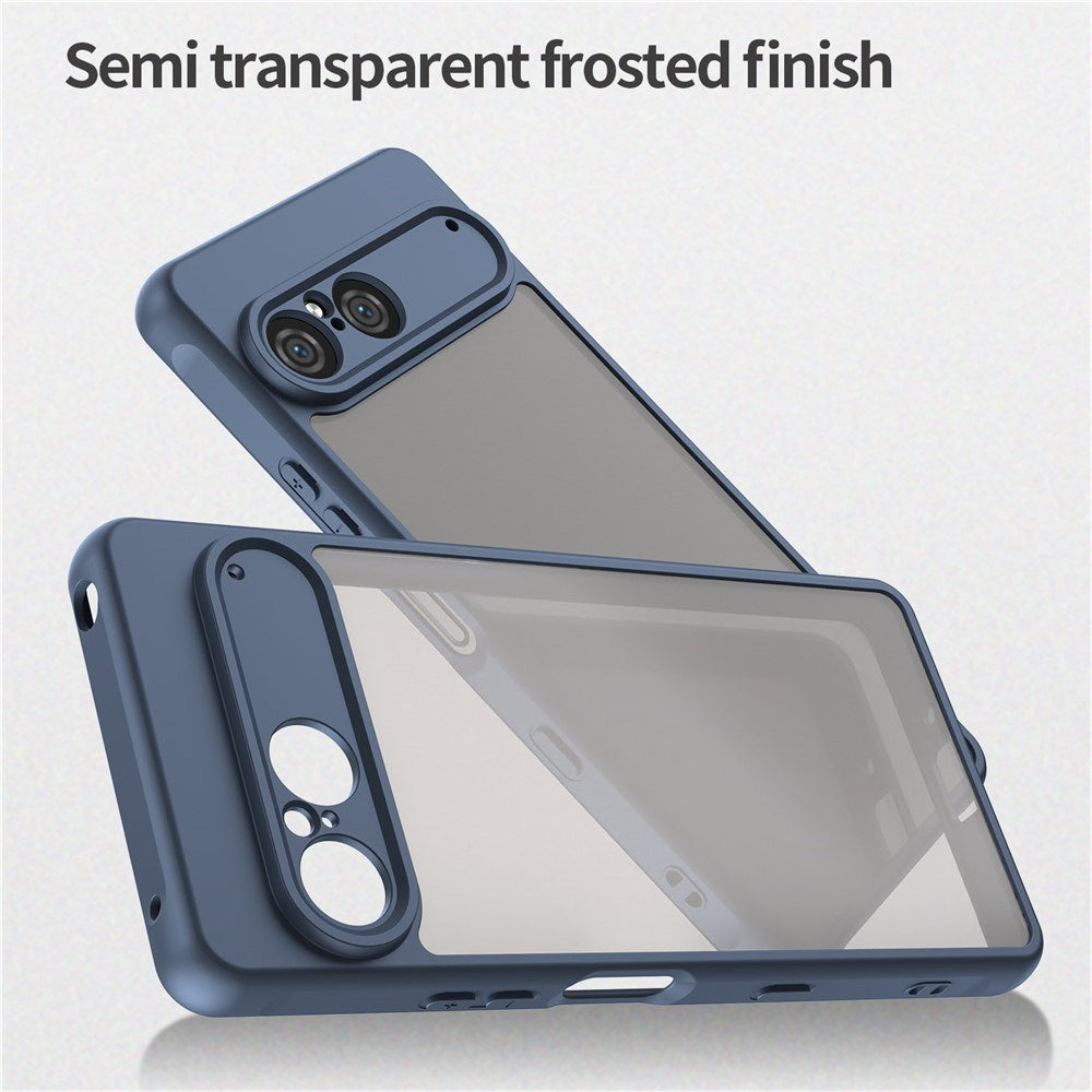 Sony Xperia 10 VII - EIDERWOOD Mat Hybrid Bagside Cover - Gennemsigtig / Mørkeblå