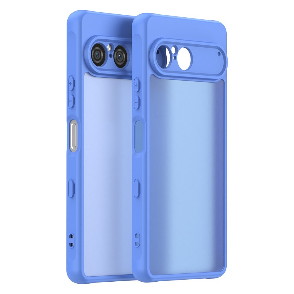 Sony Xperia 10 VII - EIDERWOOD Mat Hybrid Bagside Cover - Gennemsigtig / Blå