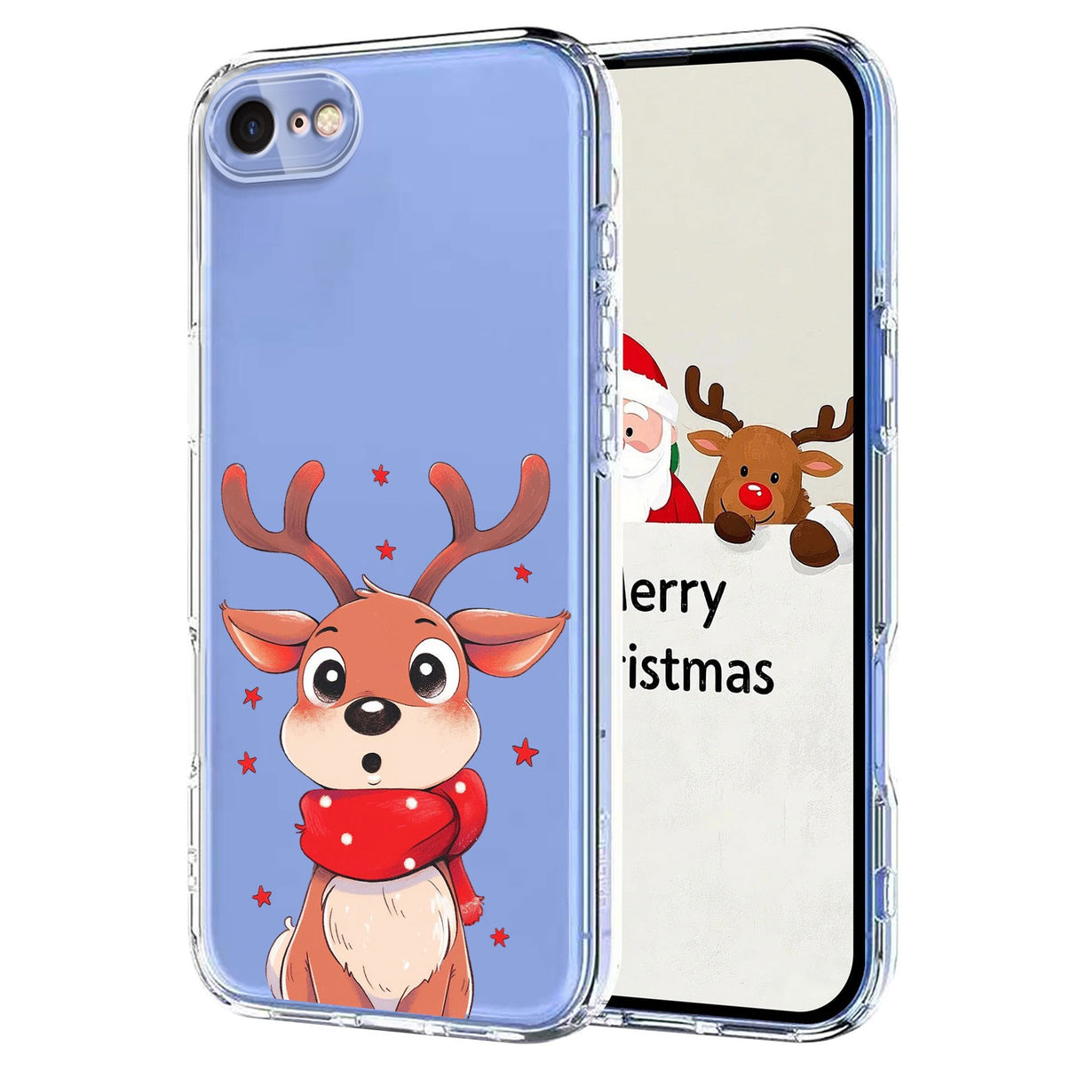 EIDERWOOD iPhone SE (2022 / 2020) / 8 / 7 Fleksibelt Plast Jule Mobil Cover - Gennemsigtig / Rensdyr