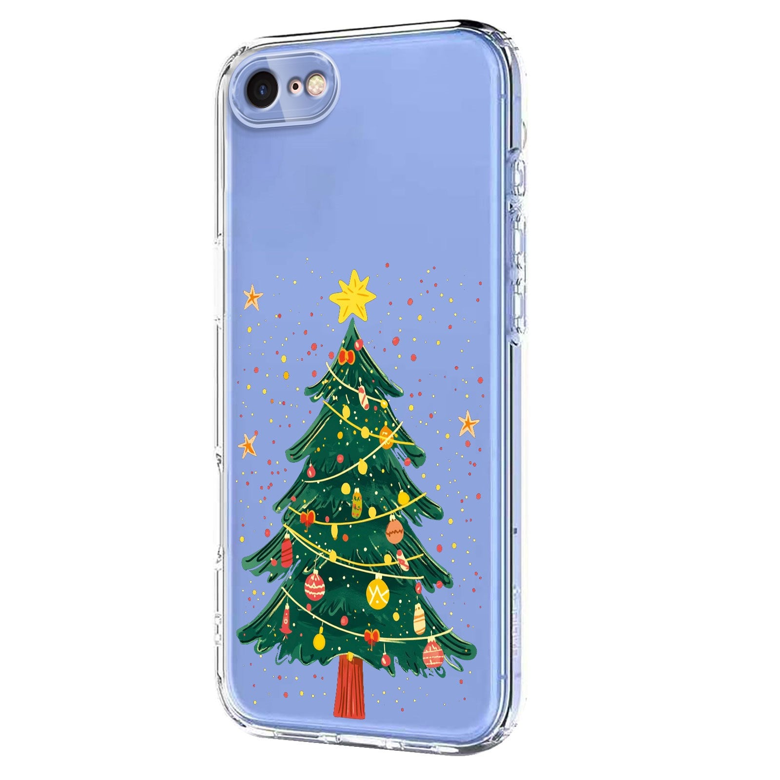 EIDERWOOD iPhone SE (2022 / 2020) / 8 / 7 Fleksibelt Plast Jule Mobil Cover - Gennemsigtig / Juletræ