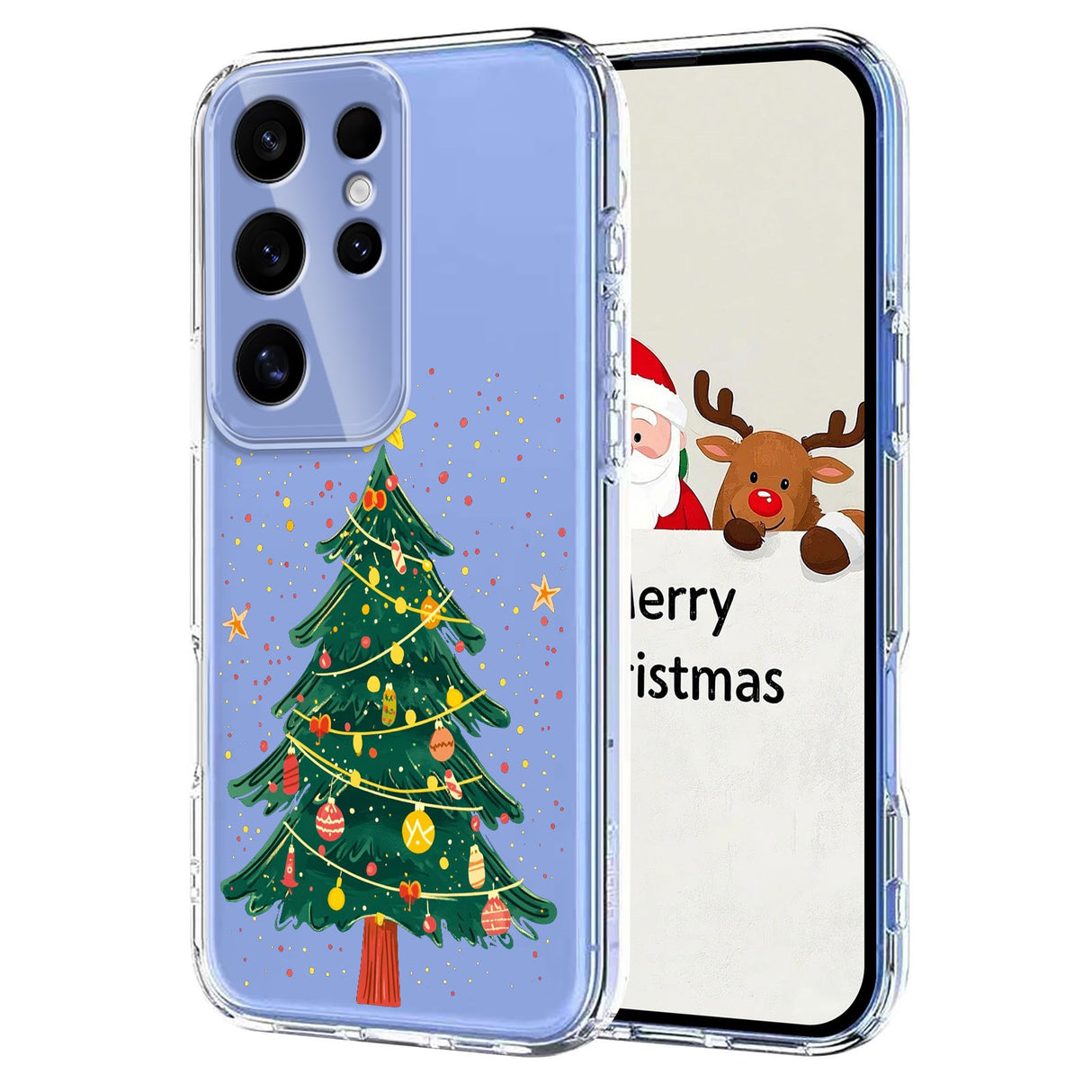 EIDERWOOD Samsung Galaxy S24 Ultra Fleksibelt Plast Jule Mobil Cover - Gennemsigtig / Juletræ