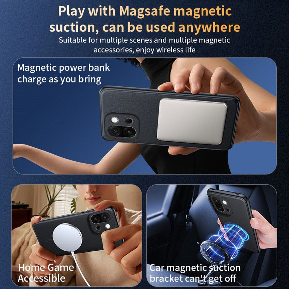 EIDERWOOD OnePlus 15 Hybrid Plastik Mobil Cover m. Kunstlæder - MagSafe Kompatibel - Sort